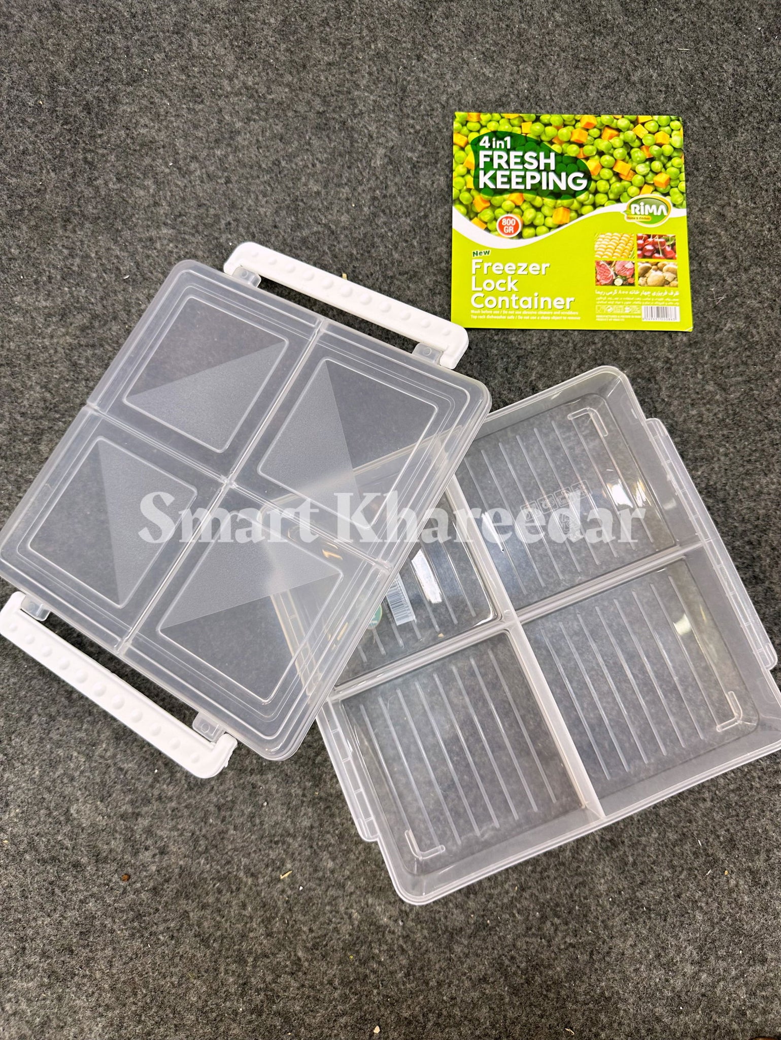 Rima 4 section Freezer Tray with Lock | Freezer Box - Smart Khareedar
