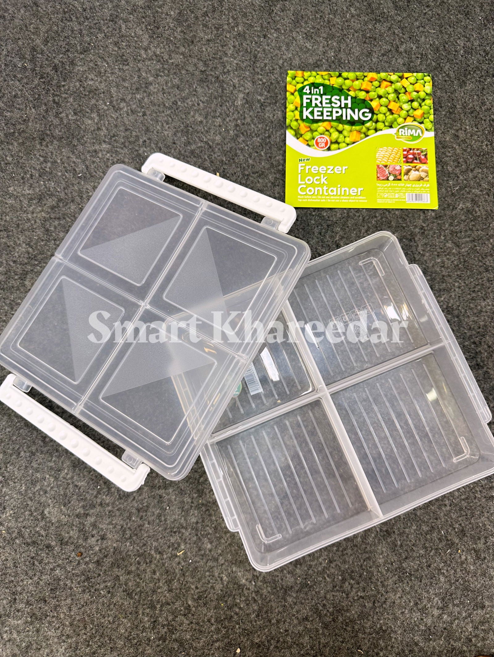 Rima 4 section Freezer Tray with Lock | Freezer Box - Smart Khareedar