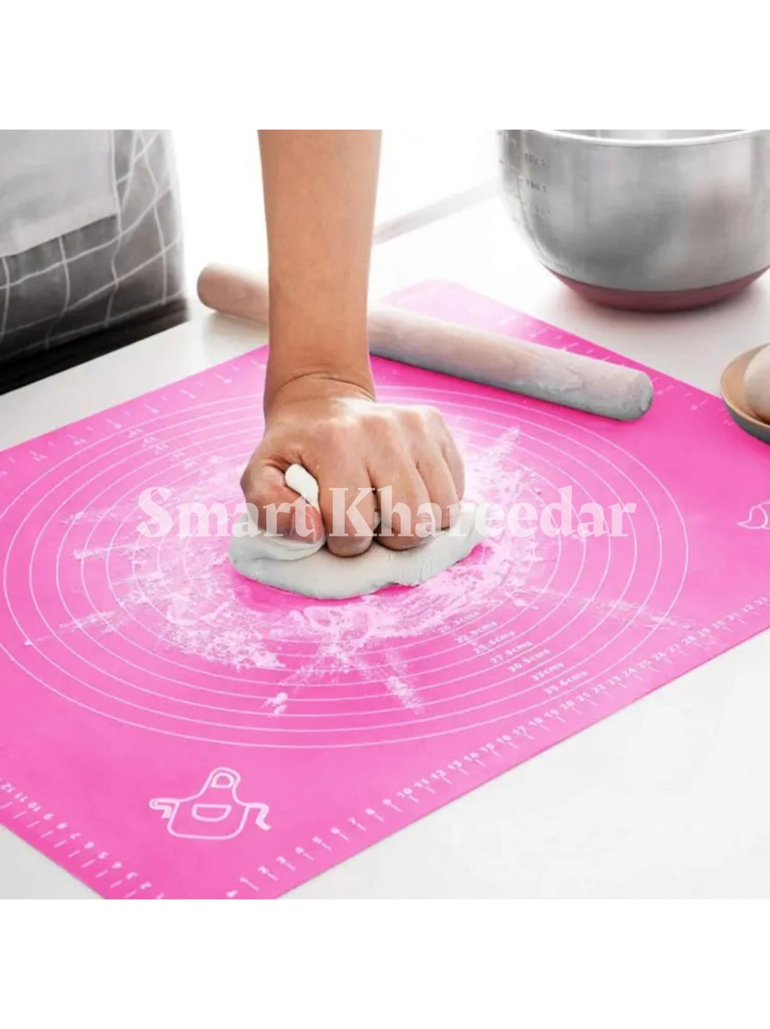 Roti mat Non-Stick Silicon Reusable Pastry Fondant Dough Roti Chapati Rolling Baking Sheet Mat with Measurements - Multi colour - Smart Khareedar