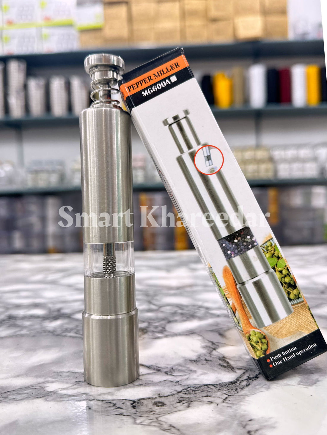 Salt & Pepper Mill And Grinder - 18Cm - Silver - Smart Khareedar
