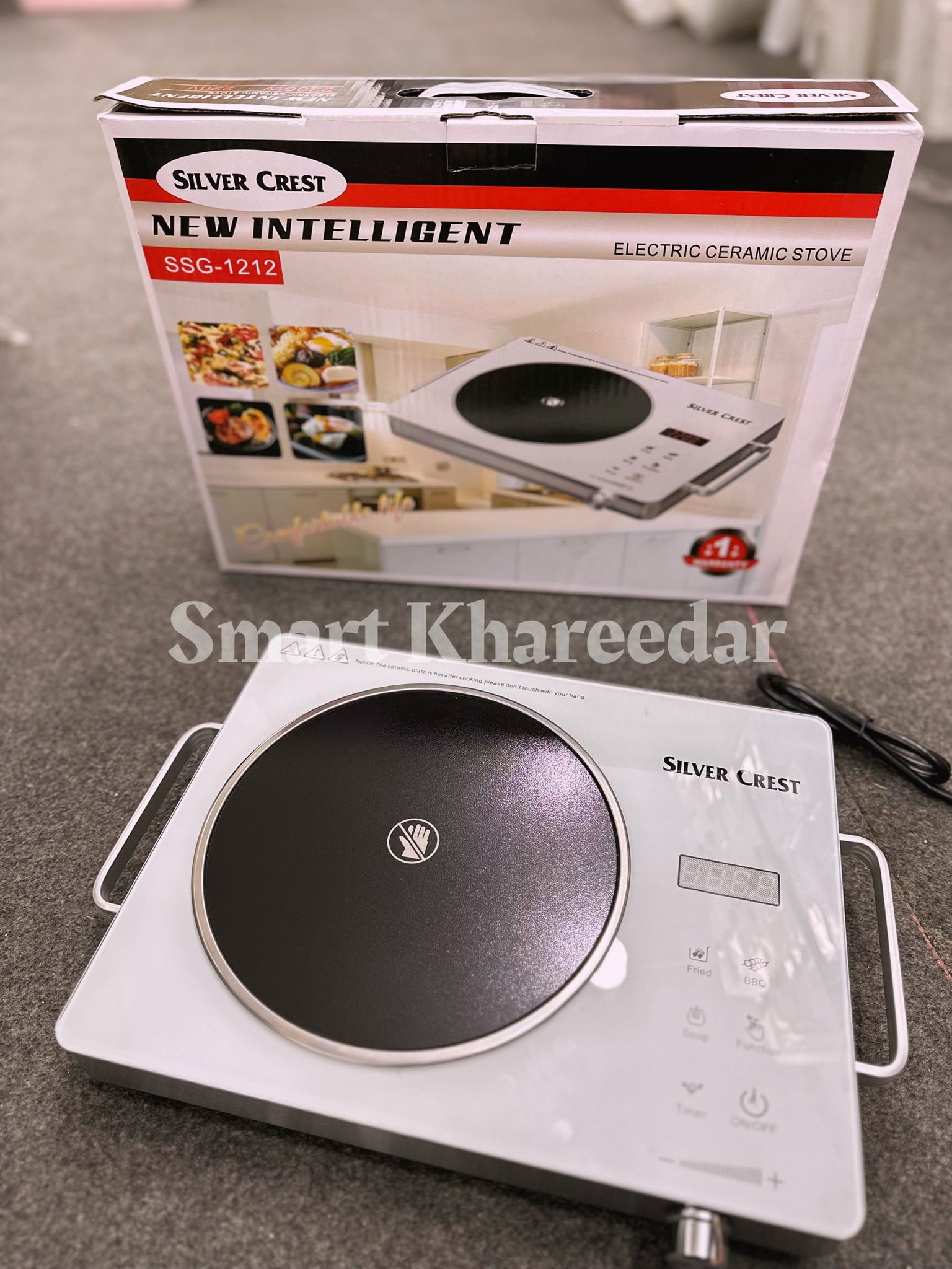 Silver Crest 2200W Electric Stove [White] SSG-1212 - Smart Khareedar
