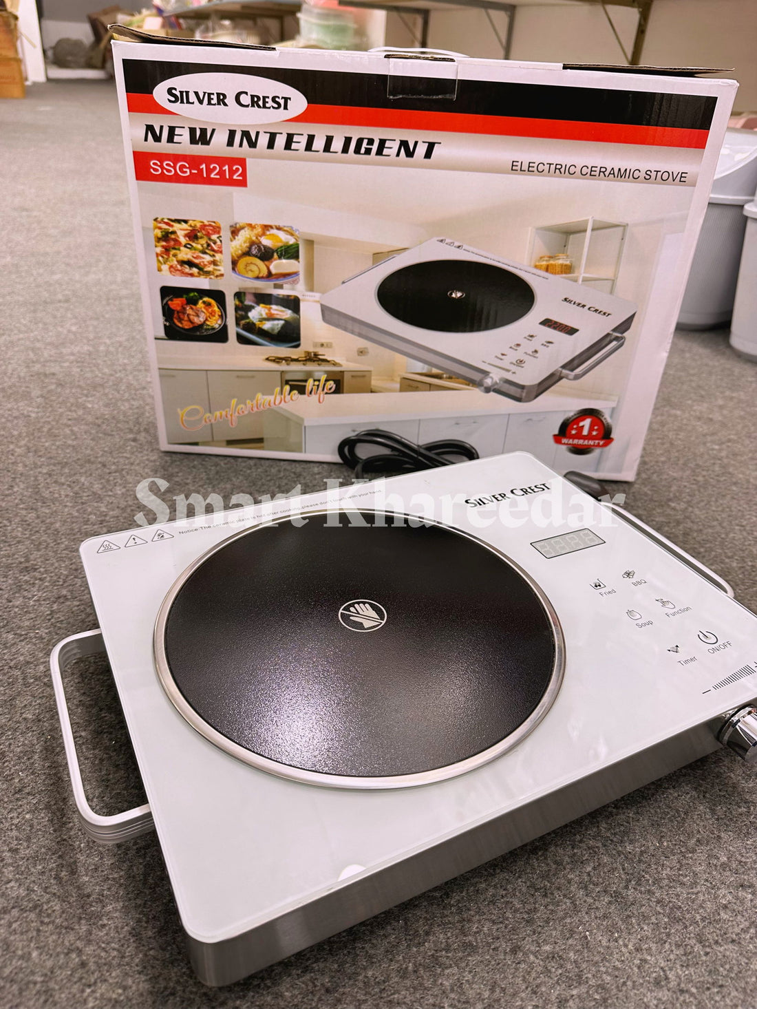 Silver Crest 2200W Electric Stove [White] SSG-1212 - Smart Khareedar