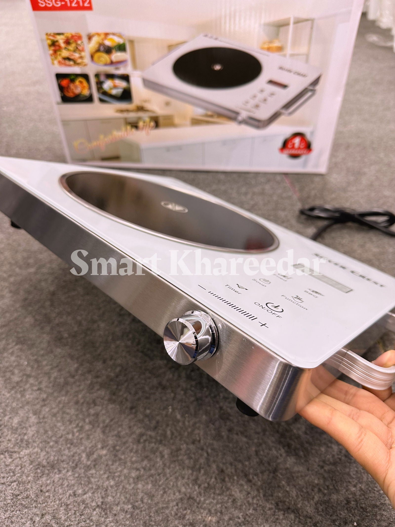 Silver Crest 2200W Electric Stove [White] SSG-1212 - Smart Khareedar