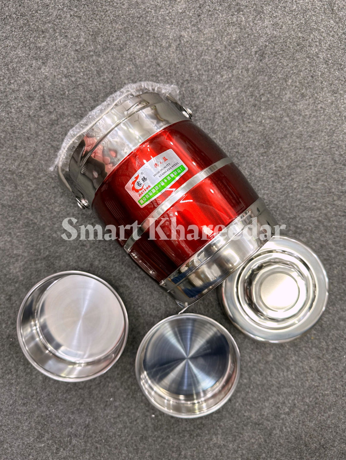Stainless Steel 3-layer Hot & Cool Circular Lunch Box - Smart Khareedar
