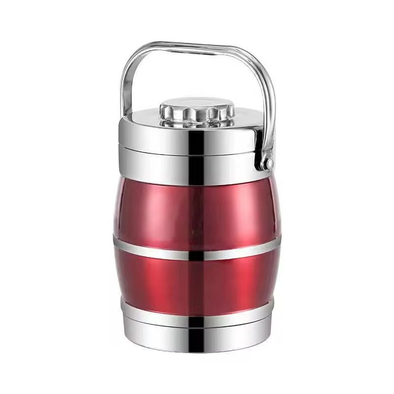Stainless Steel 3-layer Hot & Cool Circular Lunch Box - Smart Khareedar