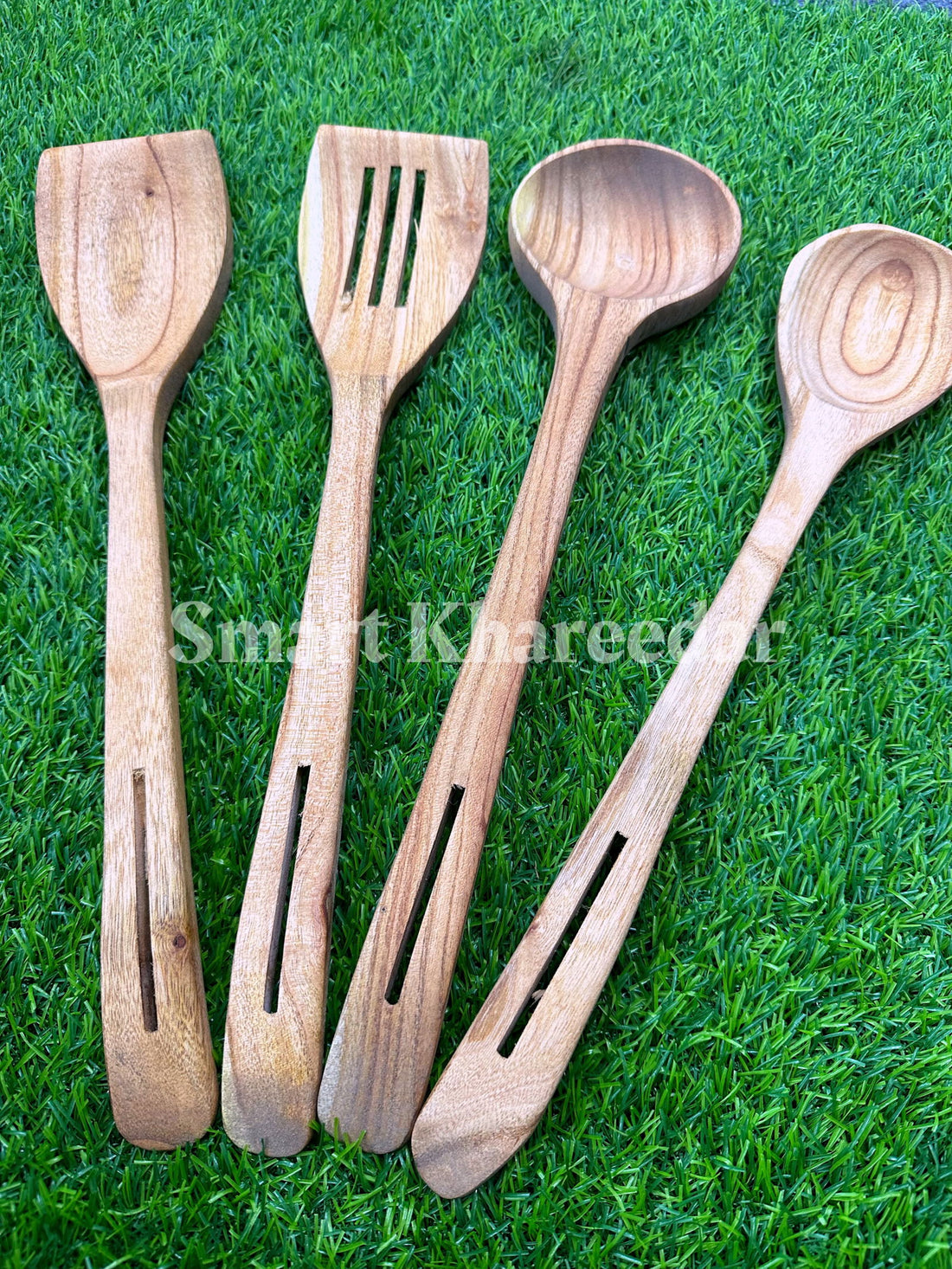 pack of 4 Big Wooden Cooking Spoon Set - Smart Khareedar