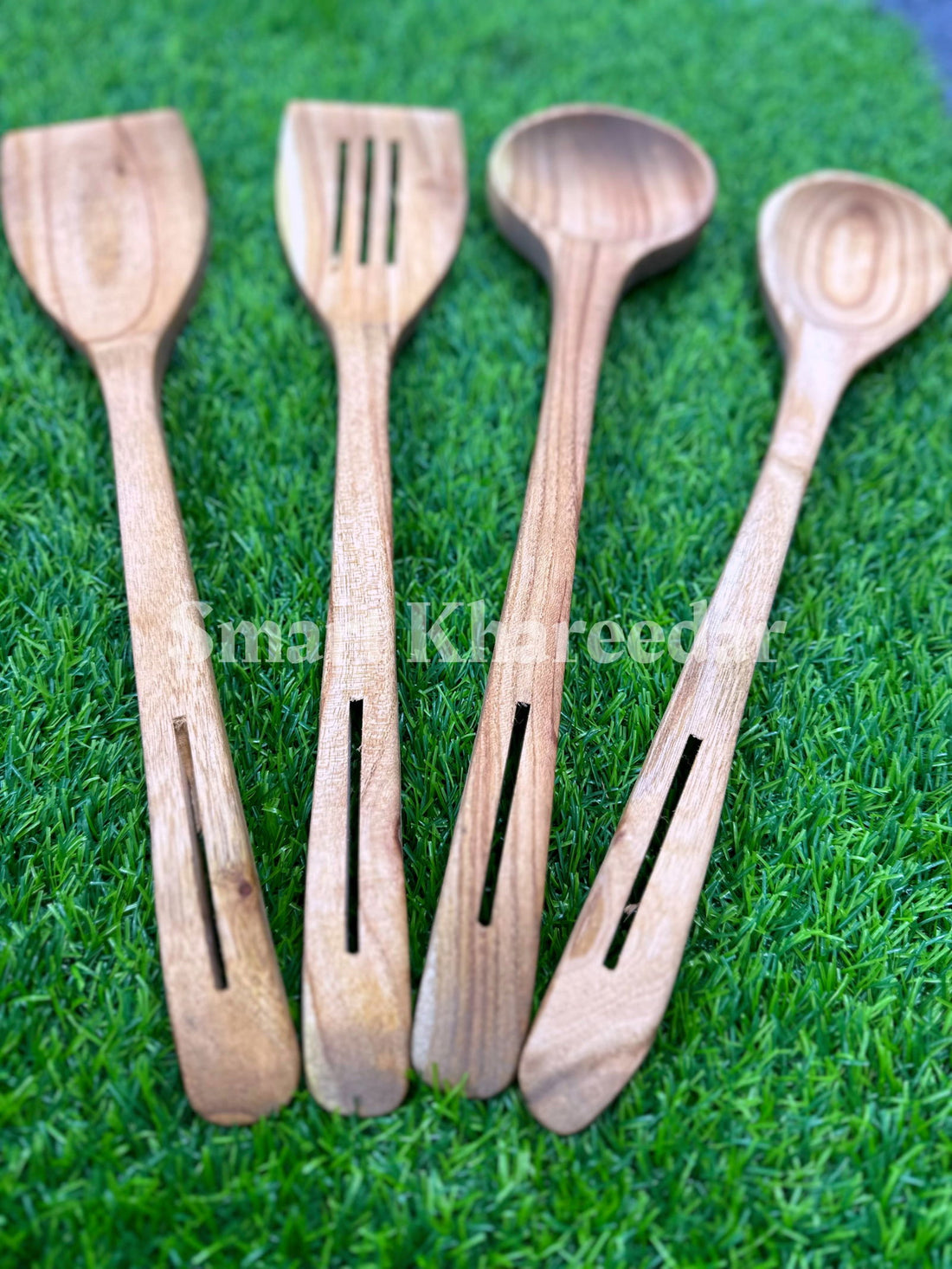 pack of 4 Big Wooden Cooking Spoon Set - Smart Khareedar