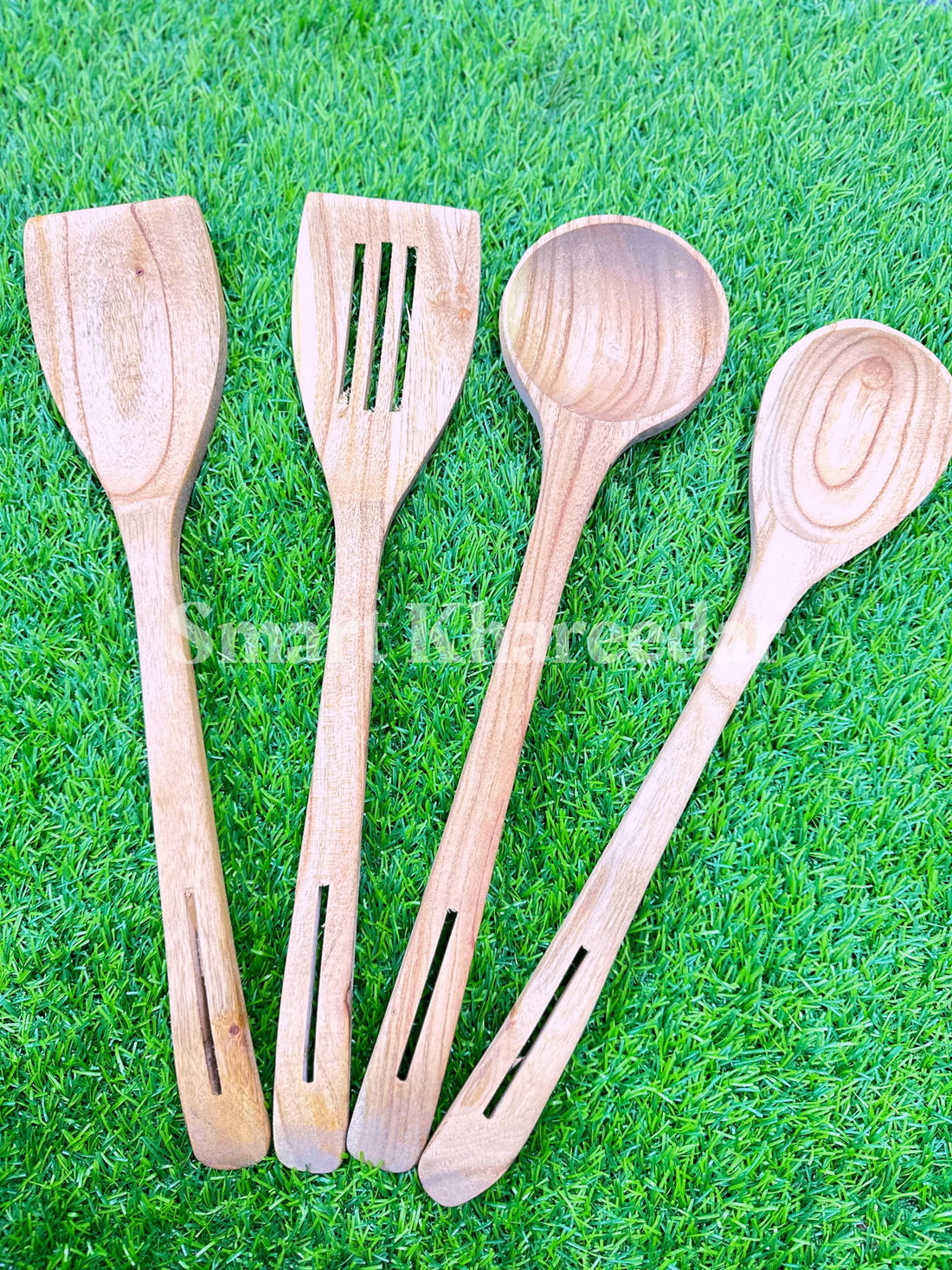 pack of 4 Big Wooden Cooking Spoon Set - Smart Khareedar